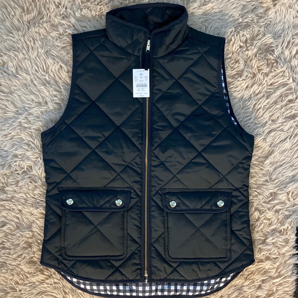 J Crew Black Puffer Vest
